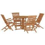 Set da Pranzo Pieghevole per Esterni 5pz Legno Massello di Teak