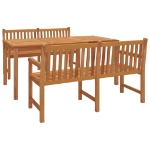 Set da Pranzo per Giardino 3 pz in Legno Massello di Teak