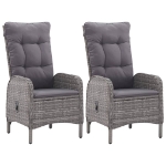 Set da Bistrot 3 pz in Polyrattan e Legno Acacia Grigio