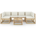 Set Divani da Giardino 7pz con Cuscini Legno di Pino Impregnato