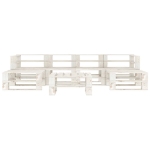 Set Salotto da Giardino 7 pz Pallet in Legno Bianco