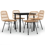 Set da Pranzo da Giardino 5 pz in Polyrattan