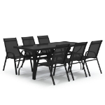 Set da Pranzo da Giardino 7 pz Nero