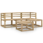 Set Divani da Giardino 5 pz in Legno di Pino Impregnato Verde