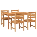 Set da Pranzo per Giardino 5 pz in Legno Massello di Teak
