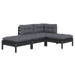 Set Divani da Giardino 4 pz con Cuscini Legno Massello di Pino