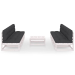 Set Divani da Giardino 9 pz con Cuscini Legno Massello di Pino