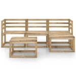 Set Divani da Giardino 5 pz in Legno di Pino Impregnato Verde