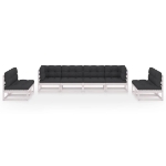 Set Divani da Giardino 8 pz con Cuscini Legno Massello Pino