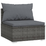 Set Divani da Giardino 11 pz con Cuscini in Polyrattan Grigio