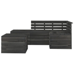 Set Divani da Giardino su Pallet 5 pz Legno Pino Grigio Scuro