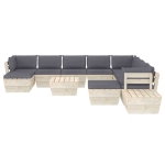 Set Divani da Giardino su Pallet 12 pz con Cuscini Legno Abete