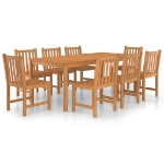 Set da Pranzo per Esterni 9 pz in Legno Massello di Teak