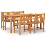 Set da Pranzo per Giardino 4 pz in Legno Massello di Teak