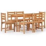 Set da Pranzo da Giardino 7 pz in Legno Massello di Teak