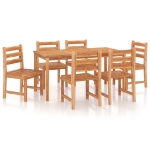 Set da Pranzo da Giardino 7 pz in Legno Massello di Teak