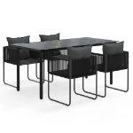 Set da Pranzo da Giardino 5 pz Nero