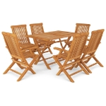 Set da Pranzo da Giardino 7 pz in Legno Massello di Teak