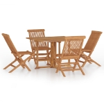 Set da Pranzo Pieghevole per Esterni 5pz Legno Massello di Teak