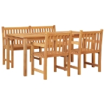 Set da Pranzo per Giardino 4 pz in Legno Massello di Teak