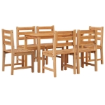 Set da Pranzo da Giardino 7 pz in Legno Massello di Teak