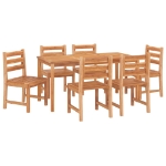 Set da Pranzo da Giardino 7 pz in Legno Massello di Teak