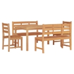 Set da Pranzo per Giardino 5 pz in Legno Massello di Teak