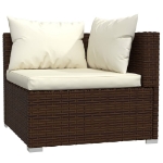 Set Divani da Giardino 14 pz con Cuscini in Polyrattan Marrone