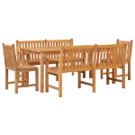 Set da Pranzo per Giardino 5 pz in Legno Massello di Teak