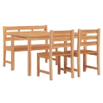 Set da Pranzo per Giardino 4 pz in Legno Massello di Teak