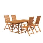 Set Mobili da Pranzo da Giardino 5 pz Legno Massello di Acacia