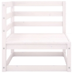 Set Divani da Giardino 3 pz Bianchi in Legno Massello di Pino