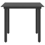 Set da Pranzo da Giardino 3 pz in Rattan PVC Nero
