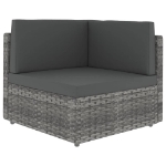 Set Divani da Giardino 7 pz con Cuscini in Polyrattan Grigio