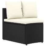 Set Divani da Giardino 6 pz con Cuscini in Polyrattan Nero