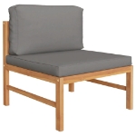 Set Divani Giardino 12 pz Cuscini Grigi Legno Massello di Teak