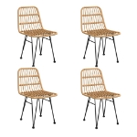 Set da Pranzo da Giardino 5 pz in Polyrattan