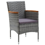 Set da Bistrot 3 pz in Polyrattan e Legno Acacia Grigio