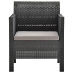 Set Divani da Giardino 2 pz con Cuscini in Rattan PP Antracite
