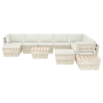 Set Divani da Giardino su Pallet 12 pz con Cuscini Legno Abete