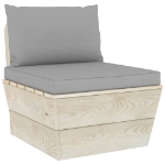 Set Divani da Giardino su Pallet 9 pz con Cuscini Legno Abete