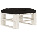 Set Divani da Giardino su Pallet 5 pz con Cuscini Neri in Legno