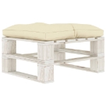 Set Divani da Giardino Pallet 4 pz con Cuscini Crema in Legno