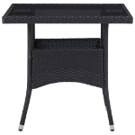 Set Mobili da Pranzo per Giardino 5 pz Polyrattan e Vetro Nero