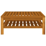 Set Divani da Giardino 5 pz con Cuscini Crema in Legno Acacia