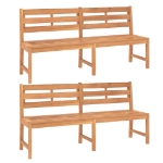 Set da Pranzo per Giardino 4 pz in Legno Massello di Teak