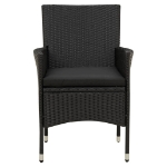 Set Mobili da Giardino 11 pz con Cuscini in Polyrattan Nero