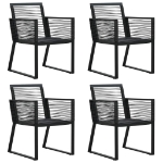 Set da Pranzo da Giardino 5 pz Nero in Rattan PVC