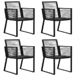 Set da Pranzo da Giardino 5 pz Nero in Rattan PVC