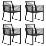 Set da Pranzo da Giardino 5 pz Nero in Rattan PVC